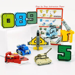 Transforming Robot Number Blocks Set