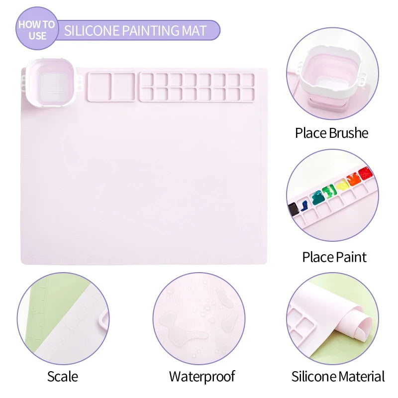 Reusable Silicone Drawing Mat with Suction Cups