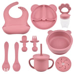 9Pcs Baby Feeding Essentials Silicone Kit