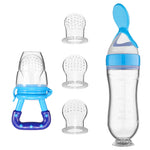 5pcs Silicone Baby Feeding Bottle with Spoon