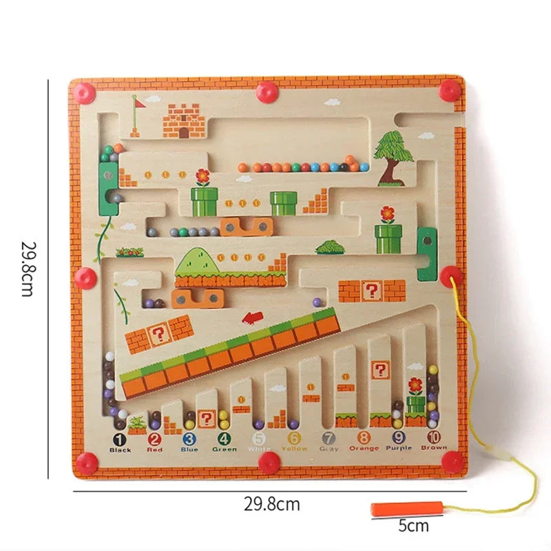 Wooden Montessori Magnetic Maze Educational Toy