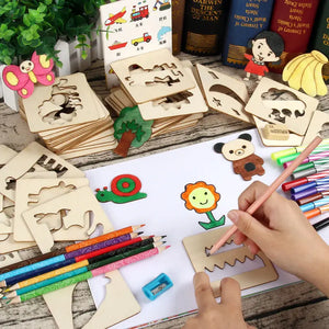 Montessori Wooden Drawing Stencils Set