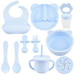 9Pcs Baby Feeding Essentials Silicone Kit