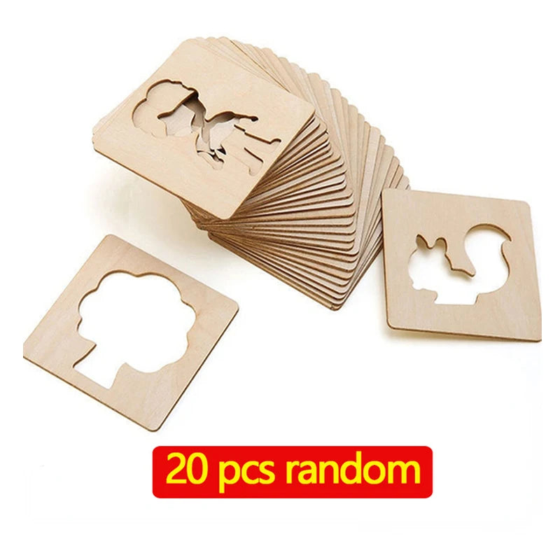 Montessori Wooden Drawing Stencils Set