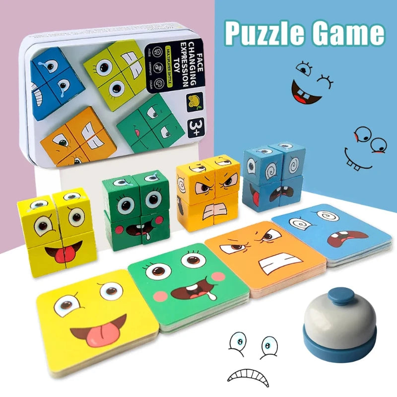 Kids Emotion Puzzle Blocks - Montessori Toy